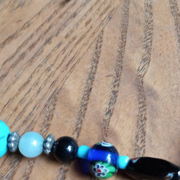 Vintage Blue Beaded Boho Necklace/Belt - Picture 4 of 7